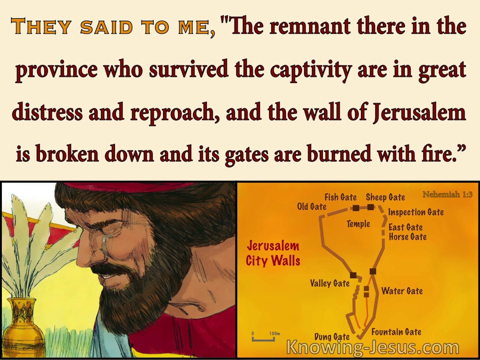 Nehemiah 1:3 The Remnant Are In Great Distress (yellow) 